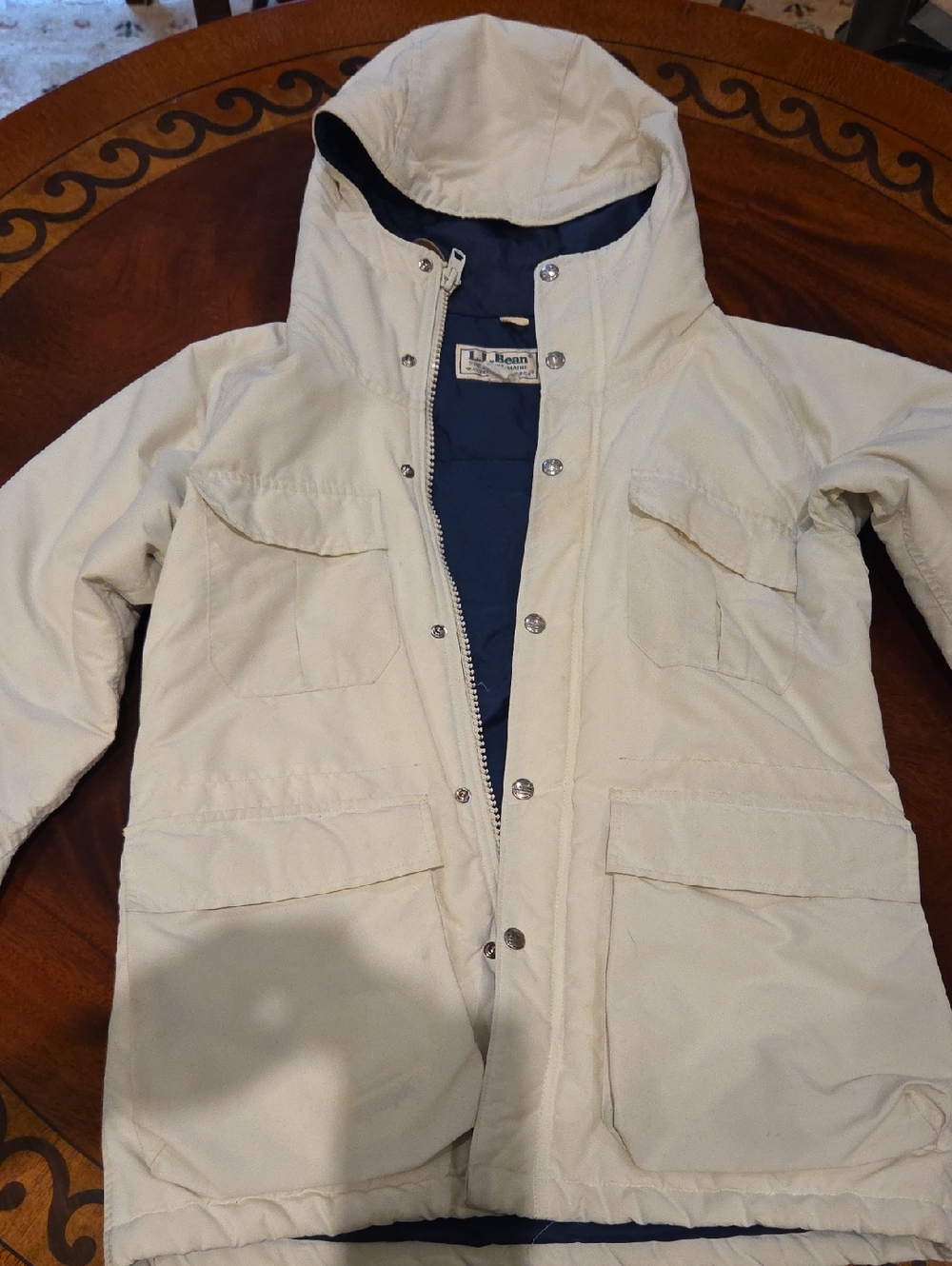 L.L. Bean Men’s Cream Hooded Parka